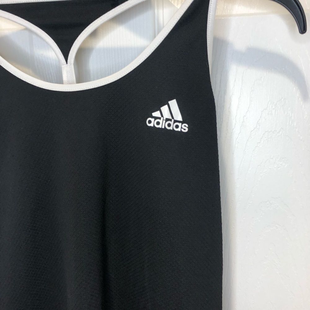 Adidas climalite black and white racerback athletic tank top, size small - Picture 2 of 11